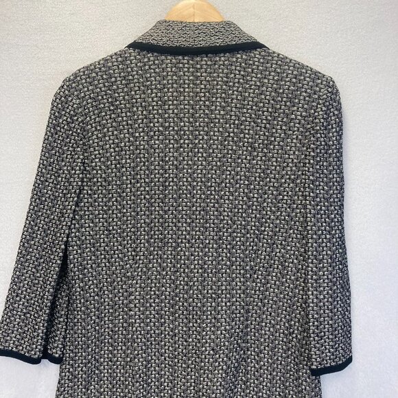 Ming Wang Knit Cardigan Tunic Womens Small S Business Blazer Black Long Mature - Picture 14 of 14